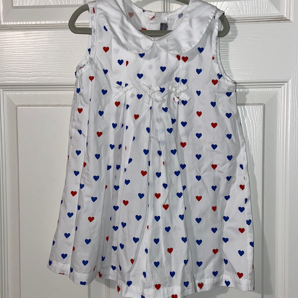 VGUC patriotic heart pattern dress. 4T. Smoke free home.